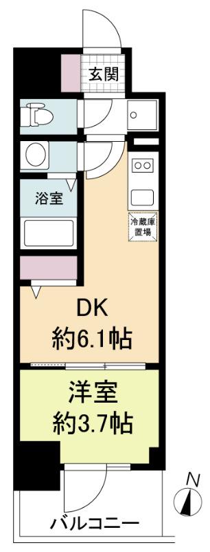 リヴェント福島野田(1DK/8階)の間取り写真