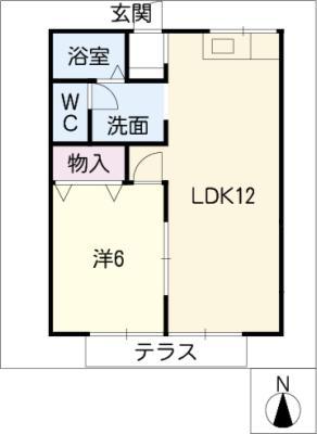 コーポゴトウ 北棟(1LDK/1階)の間取り写真