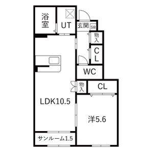 ジムカーナ(1LDK/1階)の間取り写真