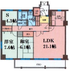 フィールトレイン(2SLDK/3階)の間取り写真