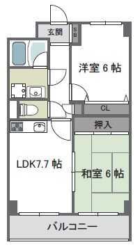 マジスト西宮(2LDK/5階)の間取り写真