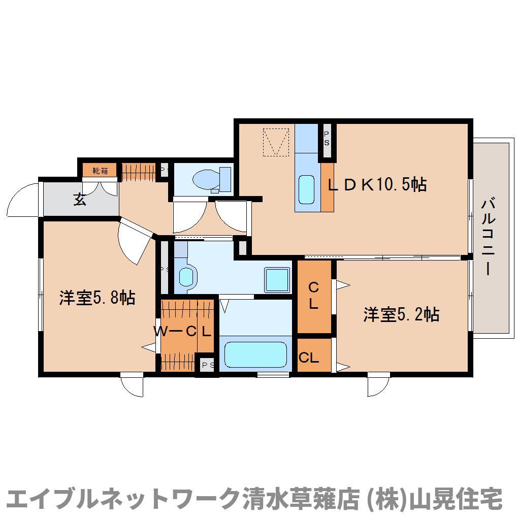サウス FOREST(2LDK/1階)の間取り写真