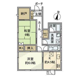 三橋戸建(2K/1階)の間取り写真