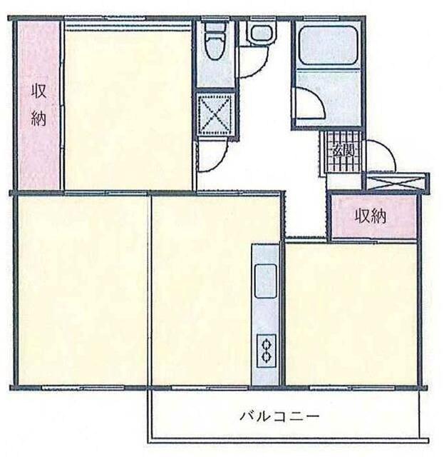 宮向団地3-4号棟(2LDK/5階)の間取り写真