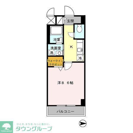 プリムヴェール(1K/2階)の間取り写真