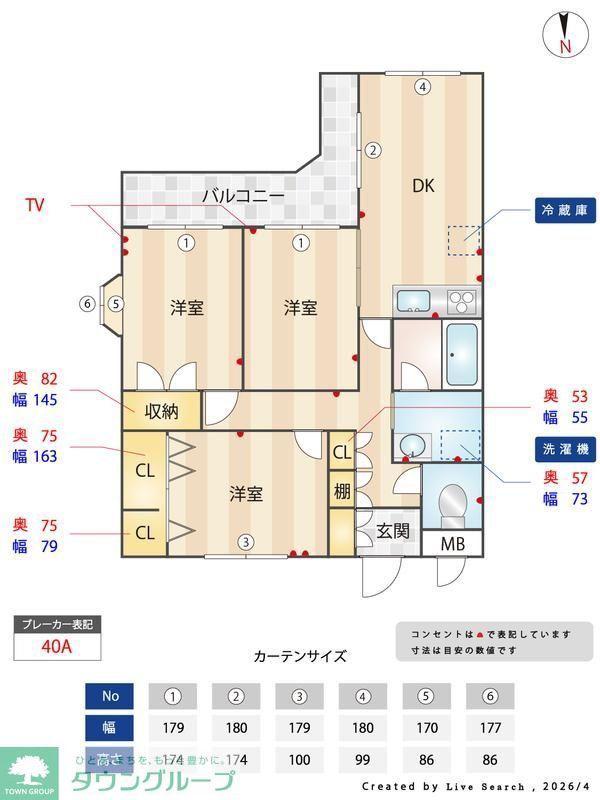 エマーレ南大泉SUD(3DK/3階)の間取り写真