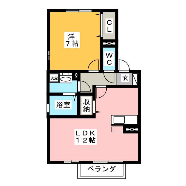 フェリーチェC(1LDK/2階)の間取り写真