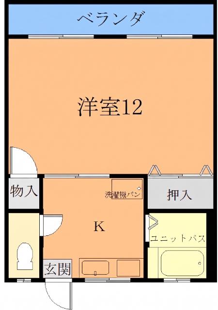 ヤママス有明(1K/2階)の間取り写真