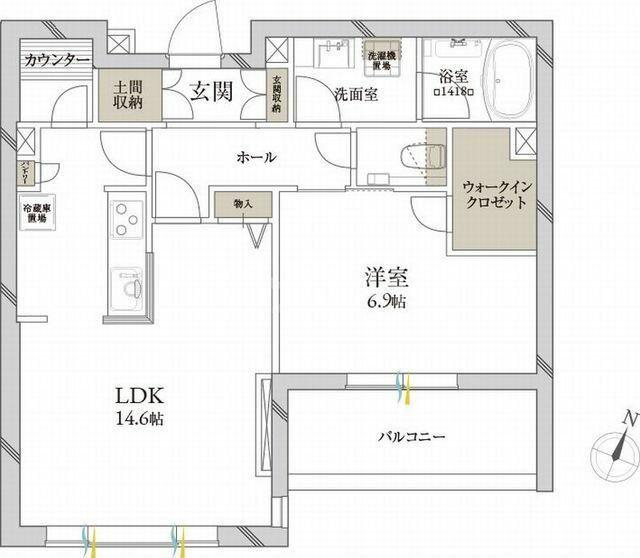 クレールシャーメゾンプレミア(1SLDK/2階)の間取り写真
