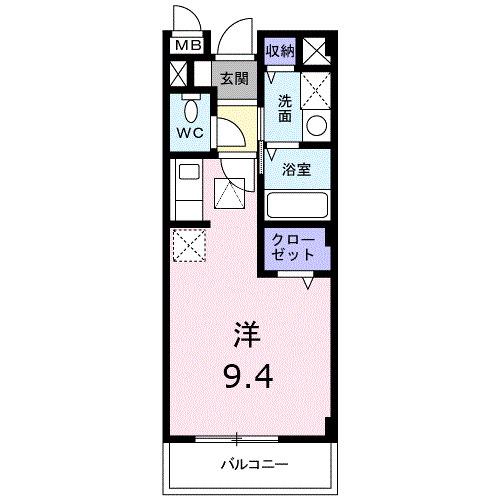 ベルアンジュ(ワンルーム/1階)の間取り写真