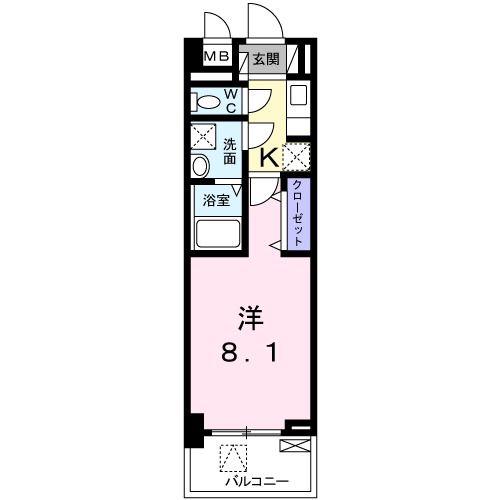 サンリットAS(1K/1階)の間取り写真