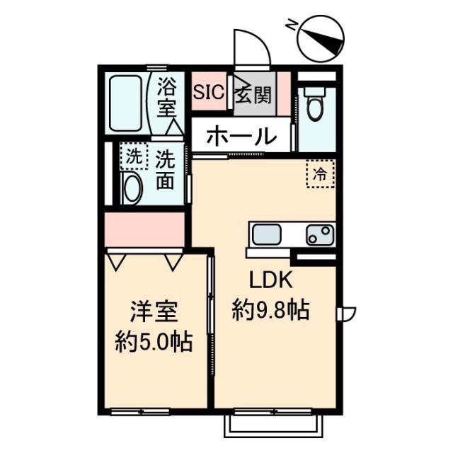 ルーチェ(1LDK/2階)の間取り写真