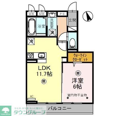 スカイパーク(2LDK/1階)の間取り写真