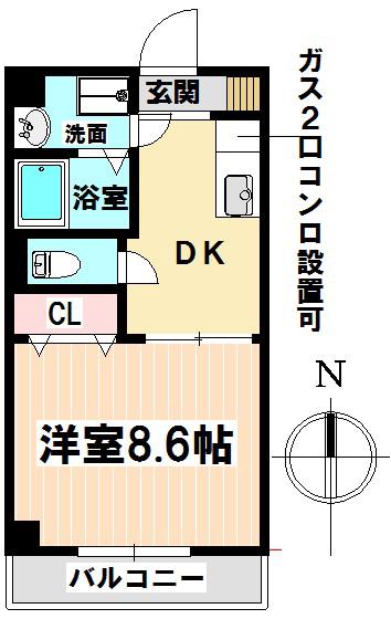 ハイトピア瑞穂(1DK/10階)の間取り写真