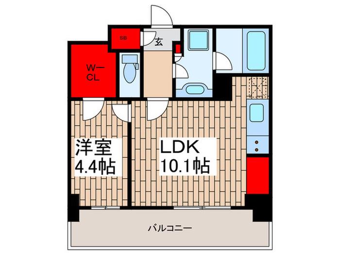 ブランシエスタ木場(1LDK/8階)の間取り写真