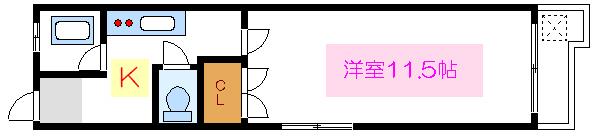 ママダビル(1K/3階)の間取り写真