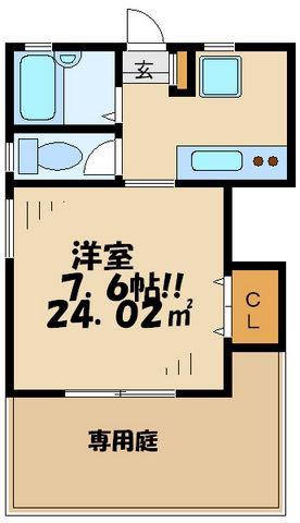 ルーブル新川(1K/1階)の間取り写真