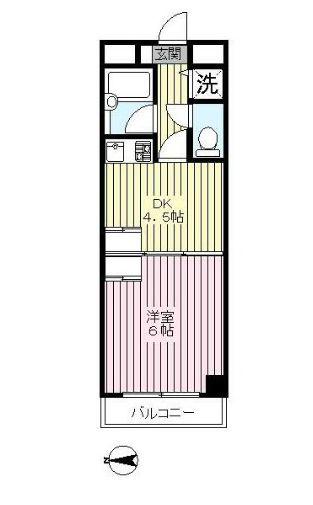 板橋区徳丸1丁目貸マンション(1DK/1階)の間取り写真