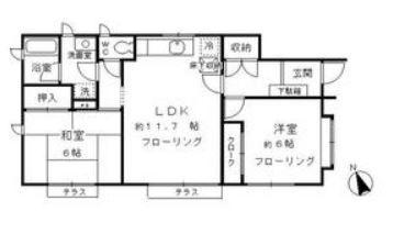 チェスナット・ビラ(2LDK/1階)の間取り写真
