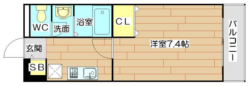 ブラオ高槻(1K/3階)の間取り写真