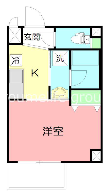 グレースコート平塚(1K/4階)の間取り写真