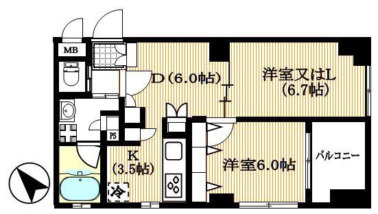アイティエーガーデン(1LDK/3階)の間取り写真