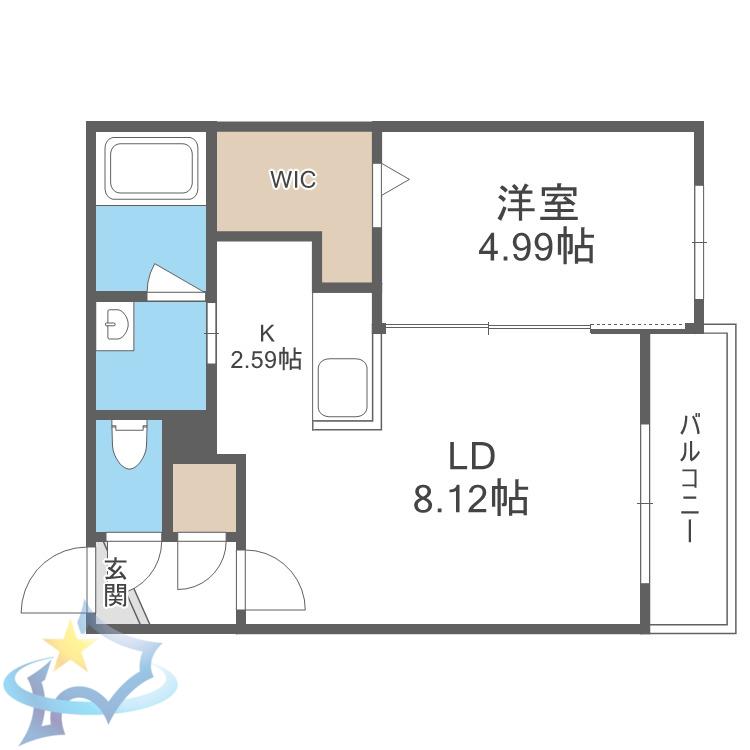 N7W11MS(1LDK/4階)の間取り写真