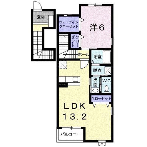 クレイン ファミリアII(1LDK/2階)の間取り写真