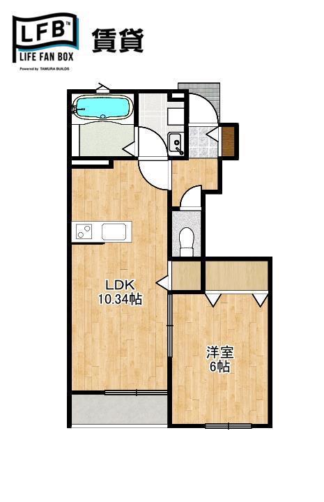 ベルリード小郡新町(1LDK/1階)の間取り写真