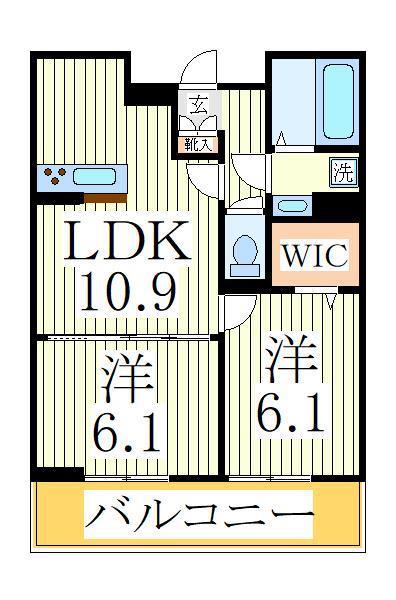 エスポワール(2LDK/1階)の間取り写真