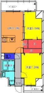 FREEDOM RESIDENCE堺寺地町(2LDK/8階)の間取り写真