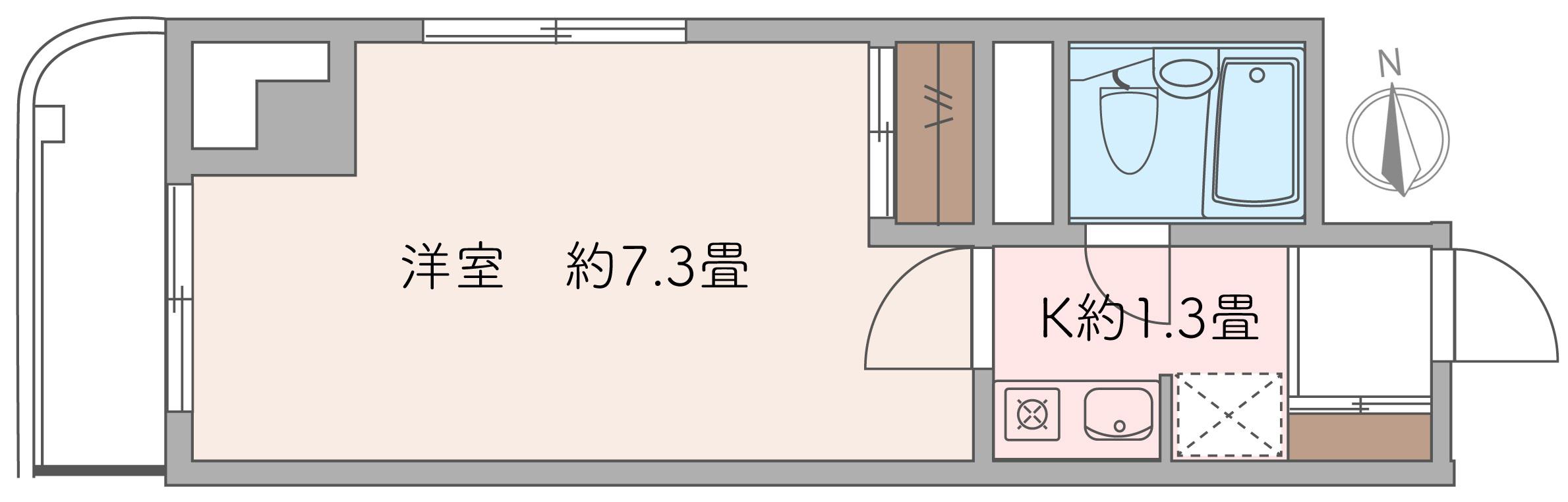 ヒルトップしもきた(1K/2階)の間取り写真