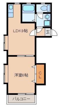 シルフォーコート白木原(1DK/2階)の間取り写真