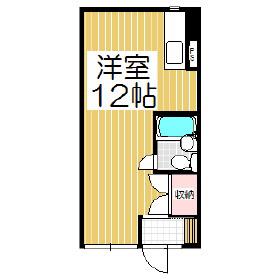 コーポ大友I(ワンルーム/1階)の間取り写真