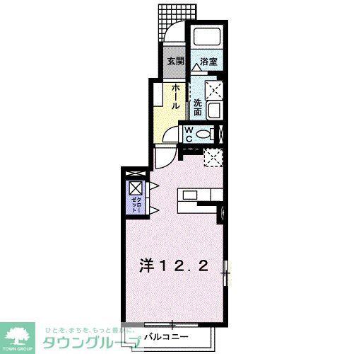 オレンジ ブロッサム(ワンルーム/1階)の間取り写真