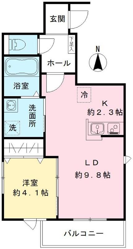 SAKURA TERRACE(1LDK/2階)の間取り写真