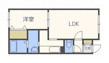 ブランノワール澄川(1LDK/3階)の間取り写真