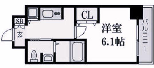 エスリード西宮北口第2(1K/5階)の間取り写真