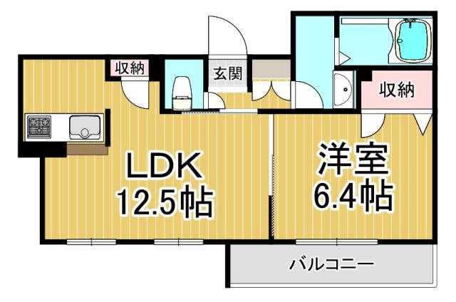 GRANDE CIEL(1LDK/3階)の間取り写真