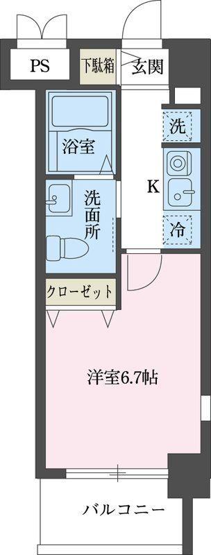マイナビSTAYグランド立川曙町(1K/7階)の間取り写真