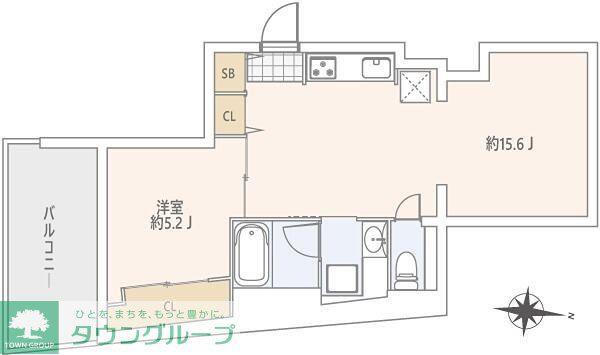 GRANDSTORY用賀II(1LDK/4階)の間取り写真