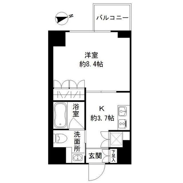RODIA立川(1K/4階)の間取り写真