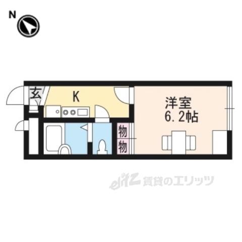 レオパレス丸の木(1K/1階)の間取り写真