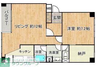 デュエット世田谷(1SLDK/1階)の間取り写真