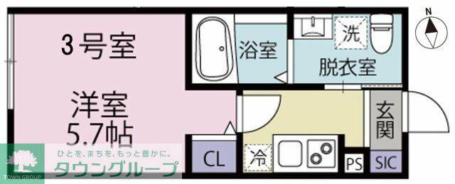 パークメゾン鷺沼(1K/1階)の間取り写真