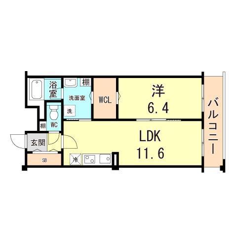 TOAST AKASHI(1LDK/3階)の間取り写真