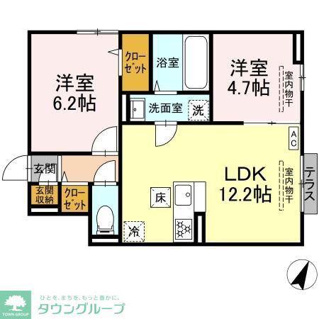セン・ラークヒルズ(2LDK/1階)の間取り写真