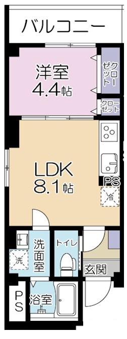 MAISON FUTABA(1LDK/5階)の間取り写真