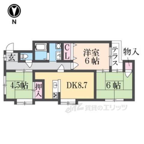 エルピス旭町(3DK/1階)の間取り写真