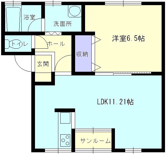 サンみずほ(1LDK/2階)の間取り写真